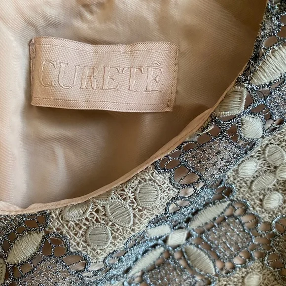 Curete Dress Embroidered Lace Bell Sleeves Taupe Women’s size 10 NWT Wedding - Picture 10 of 12